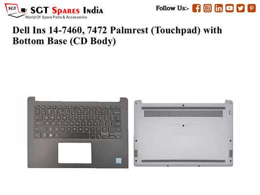 Dell Ins 14-7460, 7472 Palmrest (Touchpad) with Bottom Base (CD Body)