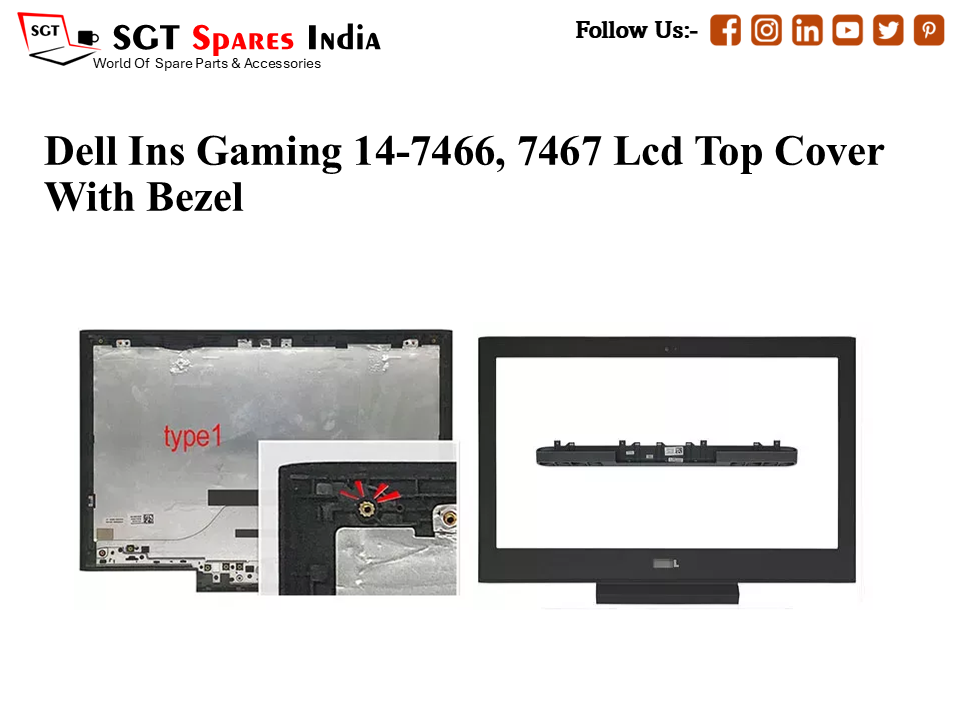 LAPTOP LCD TOP COVER WITH BAZEL FOR DELL INS GAMING 14-7467, 7466