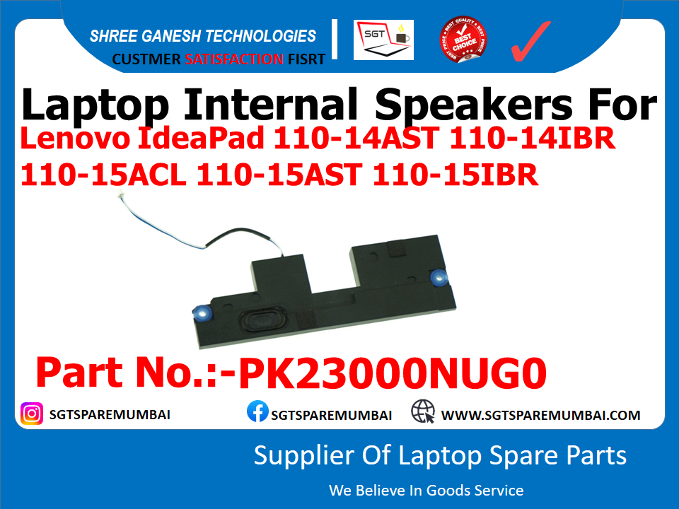 Laptop Internal Speakers For Lenovo IdeaPad 110-14AST 110-14IBR 110-15ACL 110-15AST 110-15IBR Part No.:-PK23000NUG0