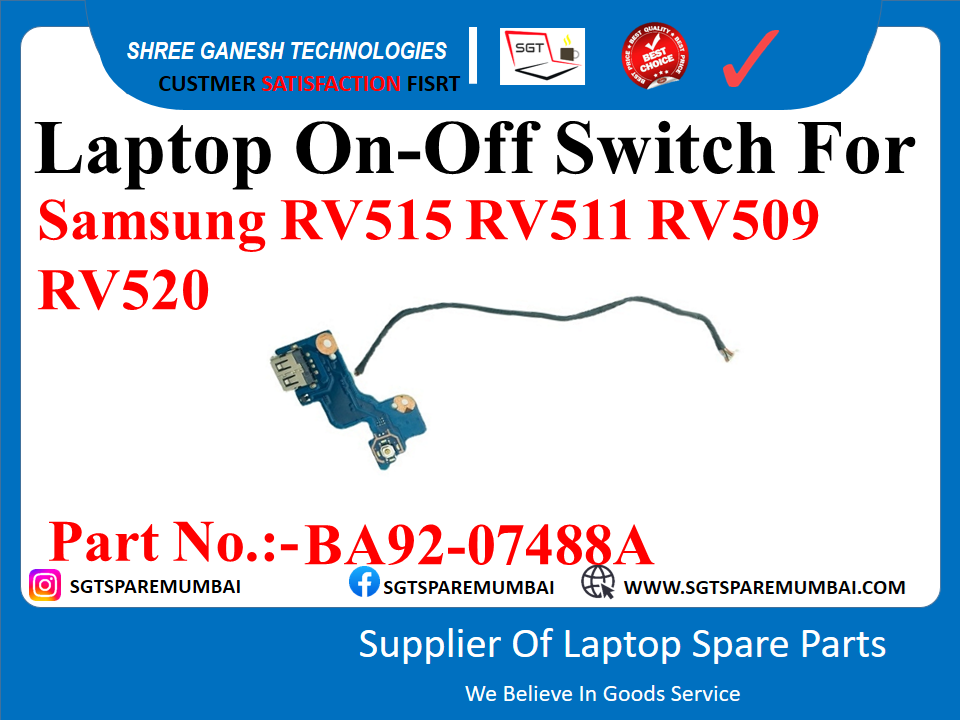 Laptop On-Off Switch For Samsung RV515 RV511 RV509 RV520 Part No.:-BA92-07488A