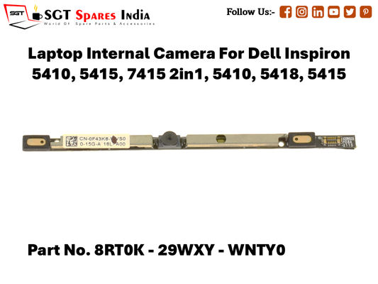 Laptop Internal  Camera For Dell Inspiron 5410, 5415, 7415 2in1, 5410, 5418, 5415  8RT0K