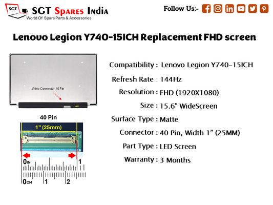 Lenovo Legion Y740-15ICH Replacement FHD screen