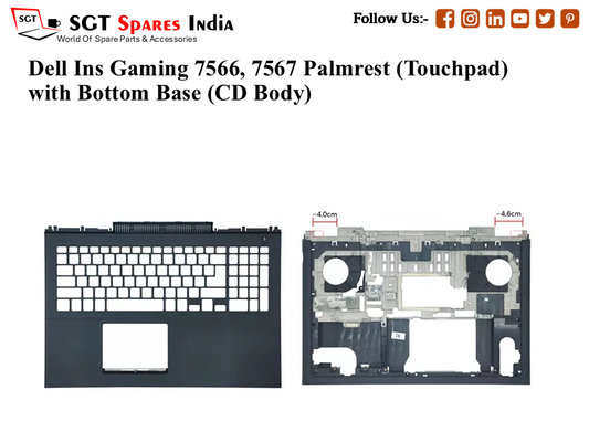 Dell Ins Gaming 7566, 7567 Palmrest (Touchpad) with Bottom Base (CD Body)