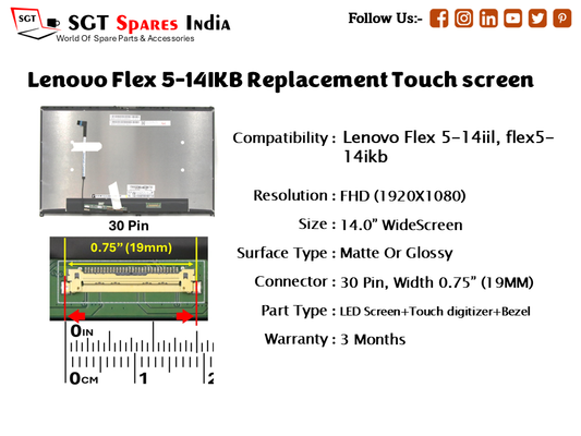 Lenovo Flex 5-14IKB Replacement Touch screen