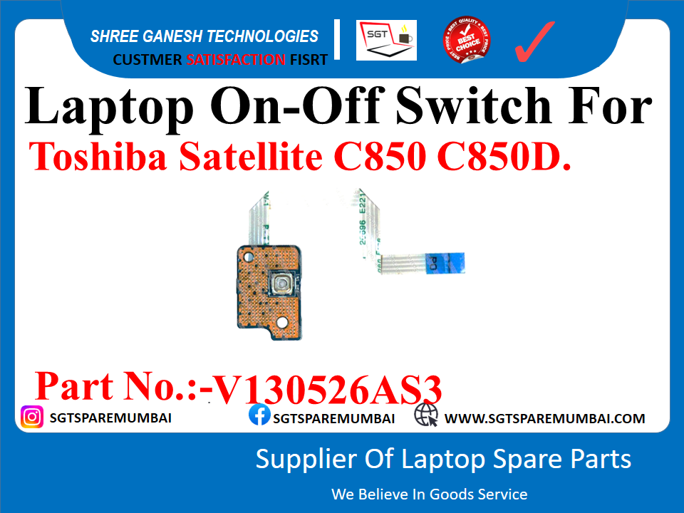 Laptop On-Off Switch For Toshiba Satellite C850 C850D.