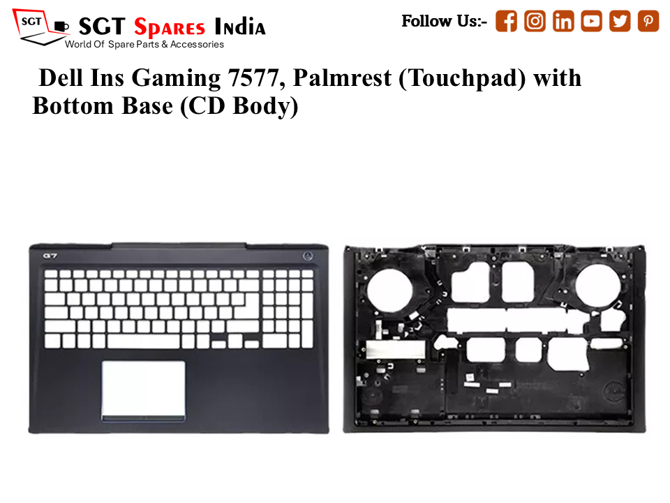 Dell Ins Gaming 7577, Palmrest (Touchpad) with Bottom Base (CD Body)