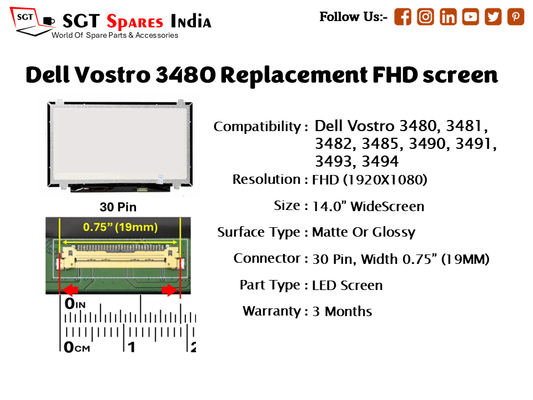 Dell Vostro 3480 Replacement FHD screen