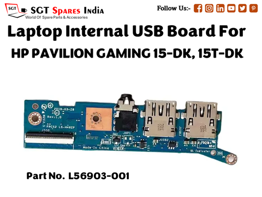 laptop Internal USB or IO board For HP PAVILION GAMING 15 DK, 15T DK Part no. L56903 001