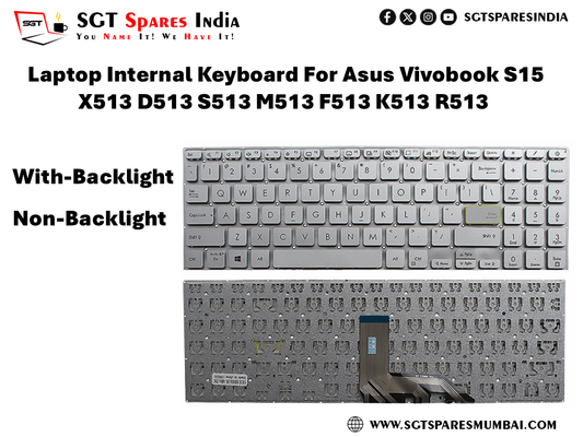 Laptop Internal Keyboard For Asus Vivobook S15 X513 D513 S513 M513 F513 K513 R513 With-Backlight Non-Backlight silver colour