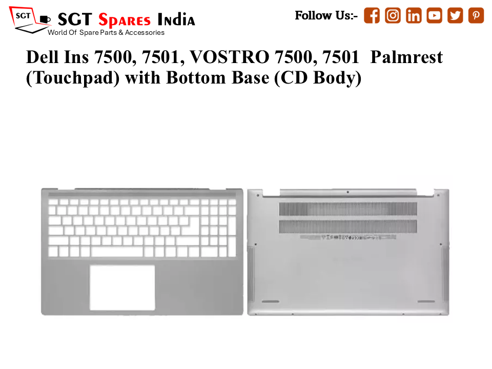 Dell Ins 7500, 7501, VOSTRO 7500, 7501 Palmrest (Touchpad) with Bottom Base (CD Body)