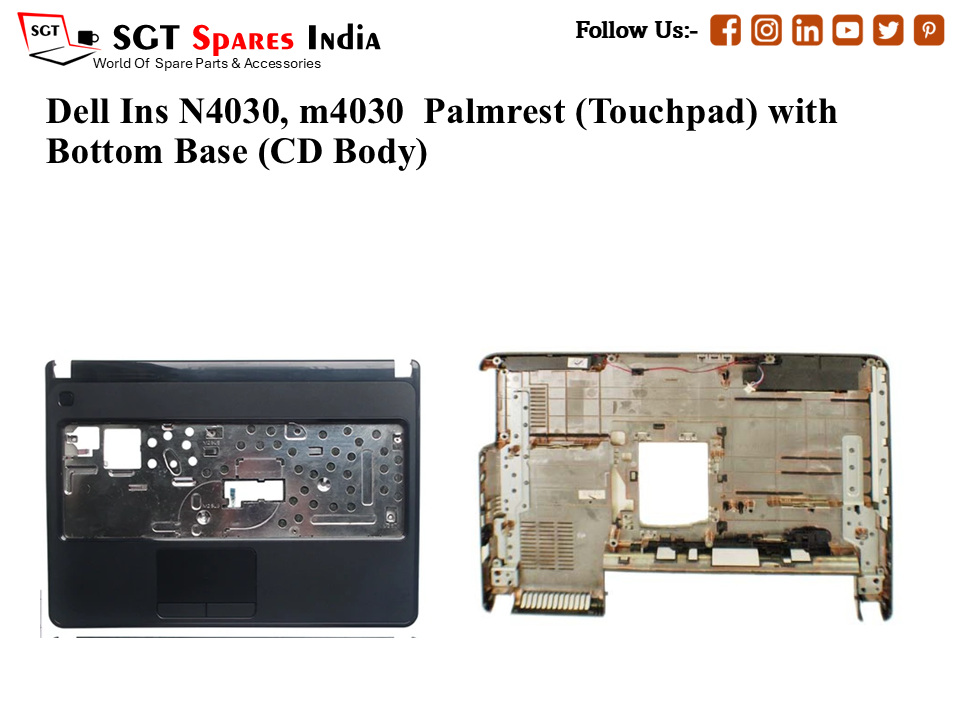 Dell Ins N4030, m4030 Palmrest (Touchpad) with Bottom Base (CD Body)