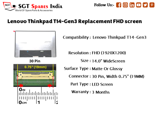 Lenovo Thinkpad T14-Gen3 Replacement FHD screen