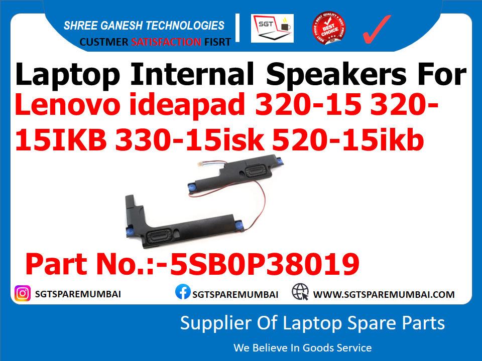 Laptop Internal Speakers For Lenovo ideapad 320-15 320- 15IKB 330-15isk 520-15ikb Part No.:-5SB0P38019