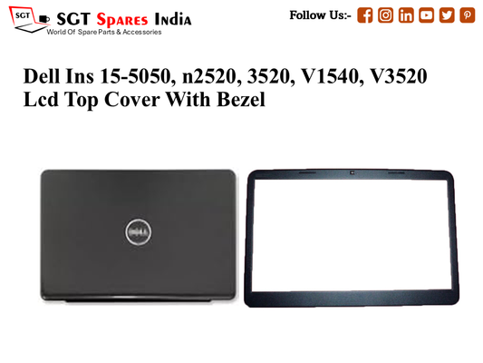 LAPTOP LCD TOP COVER WITH BAZEL WITH HINGES FOR DELL INS 15-5050,n2520, 3520, v1540, v3520