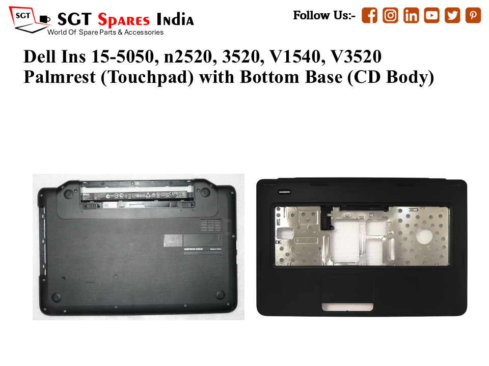 Dell Ins 15-5050, n2520, 3520, V1540, V3520 Palmrest (Touchpad) with Bottom Base (CD Body)
