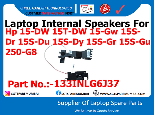 Laptop Internal Speakers For Hp 15-DW 15T-DW 15-Gw 15S- Dr 15S-Du 15S-Dy 15S-Gr 15S-Gu 250-G8 Part No.:-1331NLG6J37