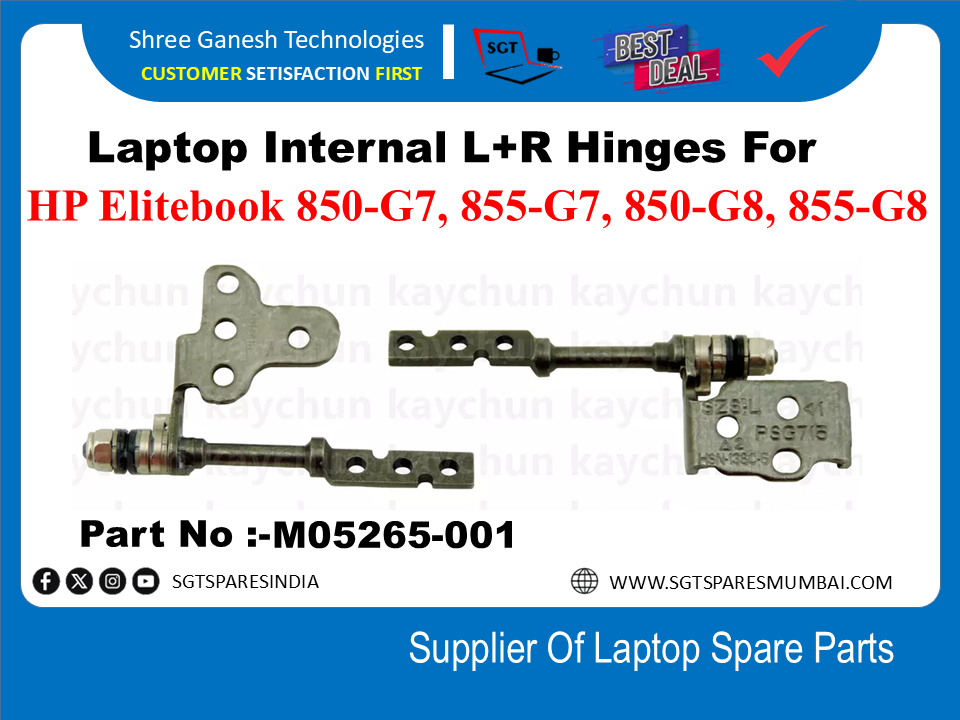 Laptop Internal L+R Hinges For HP Elitebook 850-G7, 855-G7, 850-G8, 855-G8  Part No :- M05265-001