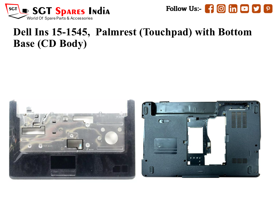Dell Ins 15-1545, Palmrest (Touchpad) with Bottom Base (CD Body)