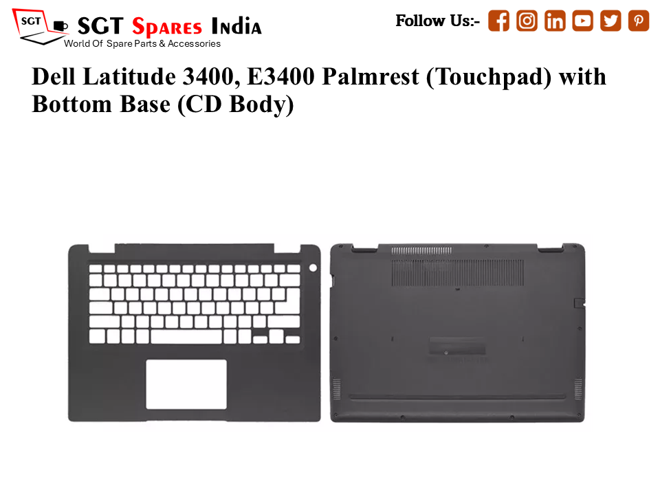 Dell Latitude 3400, E3400 Palmrest (Touchpad) with Bottom Base (CD Body)