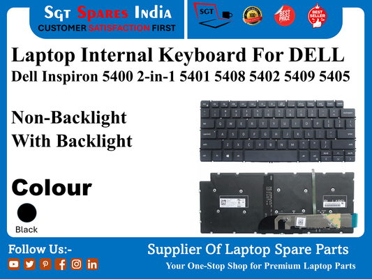 Laptop Internal Keyboard For DELL Dell Inspiron 5400 2-in-1 5401 5408 5402 5409 5405 Non-Backlight With Backlight Colour Black