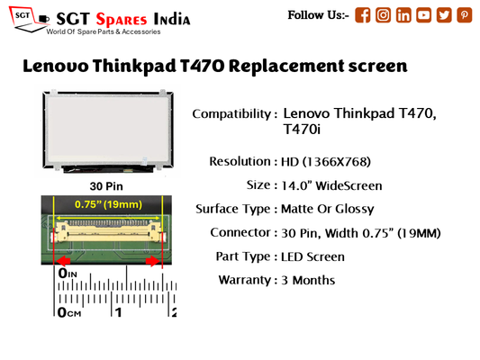 Lenovo Thinkpad T470 Replacement screen
