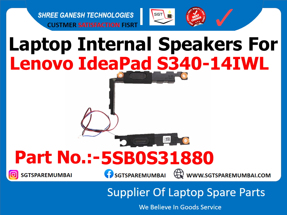 Laptop Internal Speakers For Lenovo IdeaPad S340-14IWL Part No.:-5SB0S31880