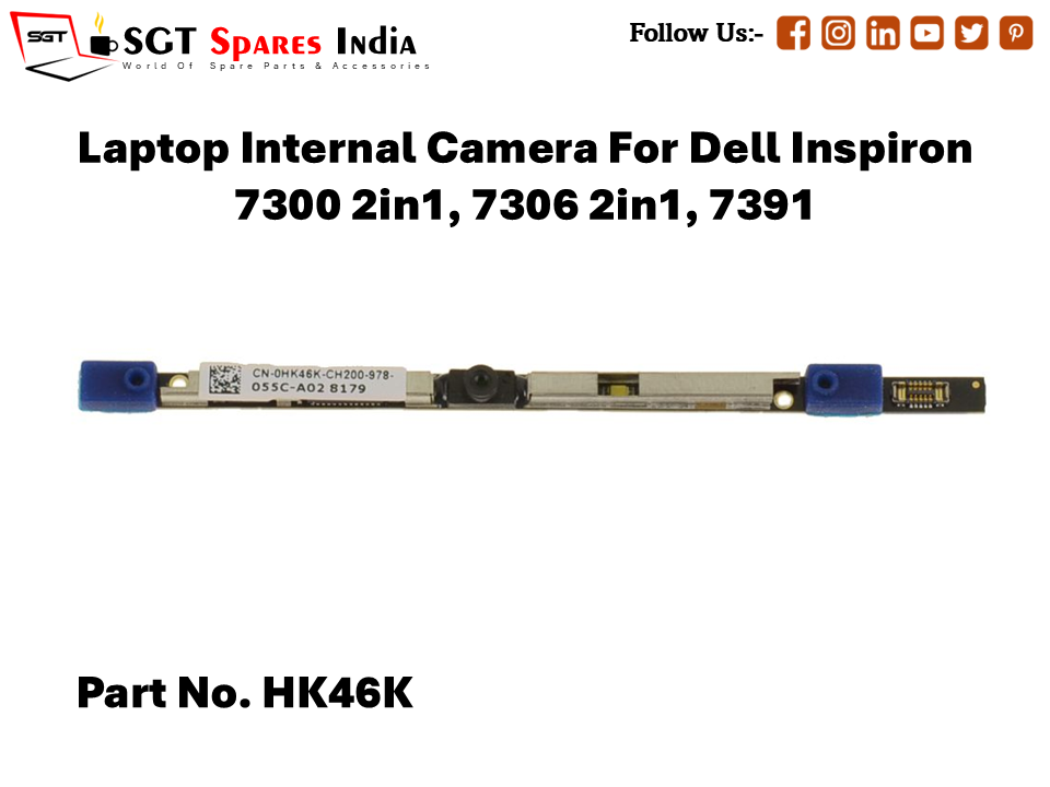 Laptop Internal Camera For Dell Inspiron 7300 2in1, 7306 2in1, 7391 Part No. HK46K