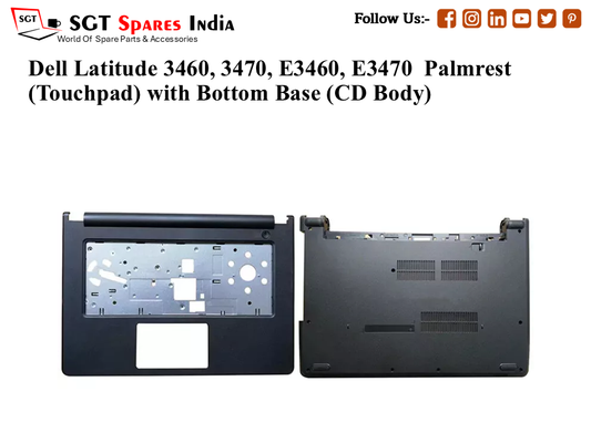 Dell Latitude 3460, 3470, E3460, E3470 Palmrest (Touchpad) with Bottom Base (CD Body)