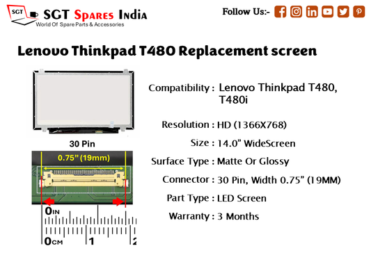 Lenovo Thinkpad T480 Replacement screen