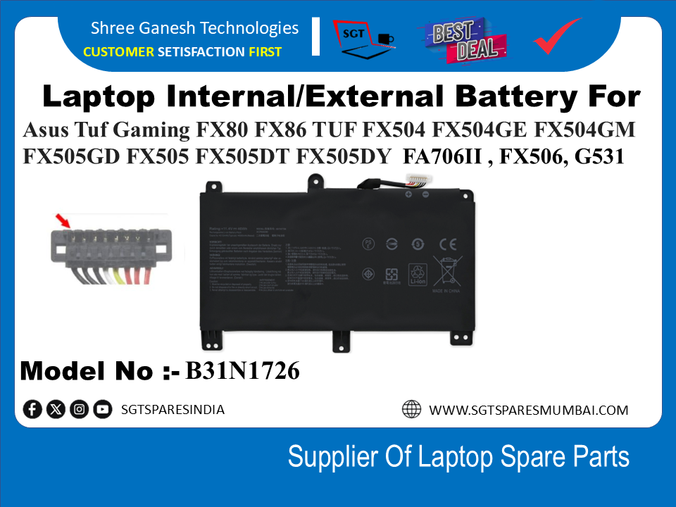 A-sus B31N1726 Internal  Battery For Asus Tuf Gaming FX80 FX86 TUF FX504 FX504GE FX504GM FX505GD FX505 FX505DT FX505DY  FA706II , FX506, G531