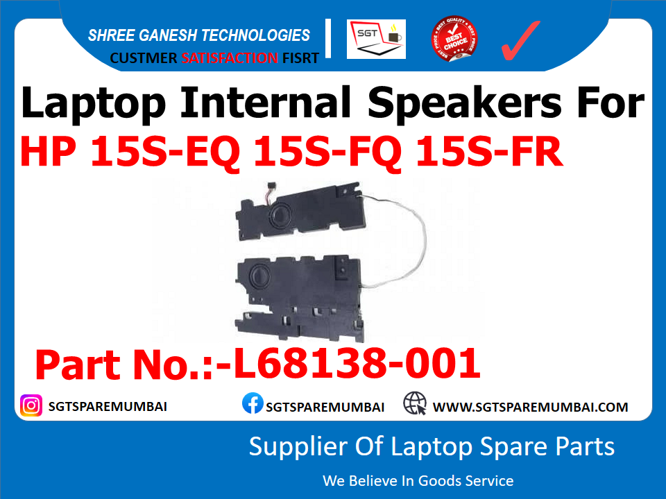 Laptop Internal Speakers For HP 15S-EQ 15S-FQ 15S-FR Part No.:-L68138-001