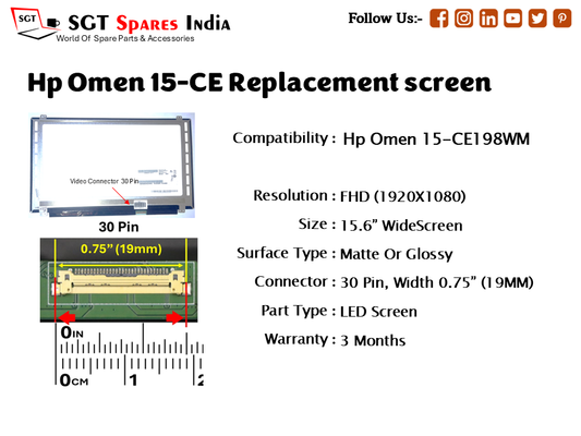 Hp Omen 15-CE Replacement screen
