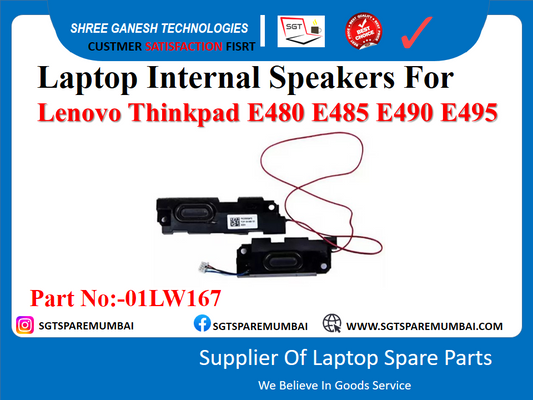 Laptop Internal Speakers For Lenovo Thinkpad E480 E485 E490 E495 Part No:-01LW167