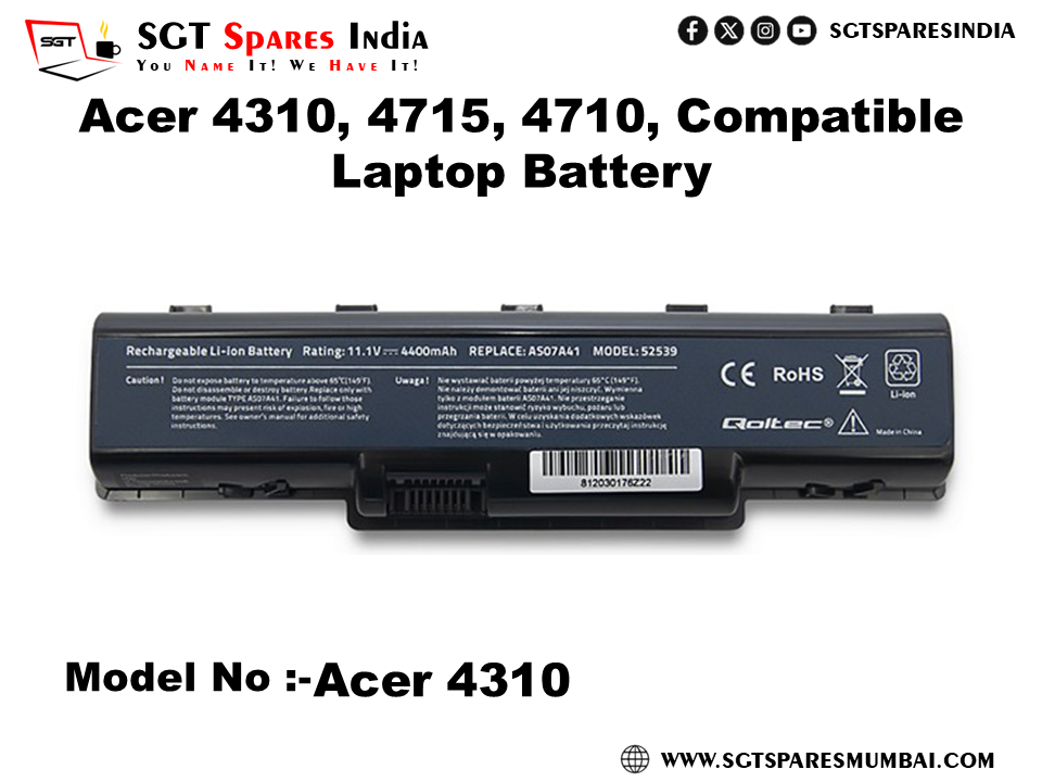 4710 FOR Acer 4310, 4715, 4710, Compatible Laptop Battery