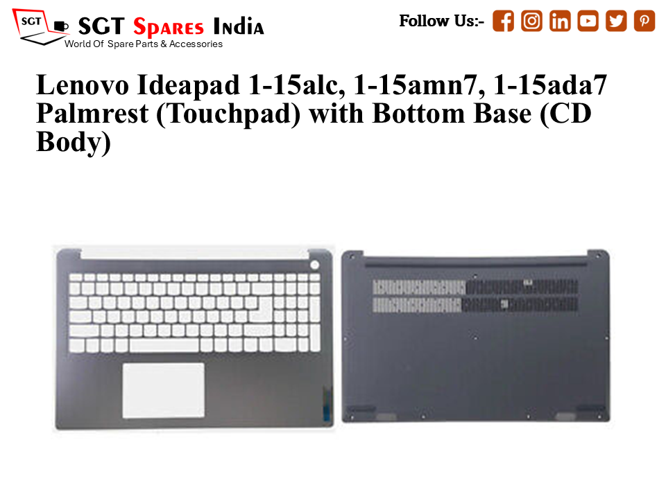Lenovo Ideapad 1-15alc, 1-15amn7, 1-15ada7 Palmrest (Touchpad) with Bottom Base (CD Body)