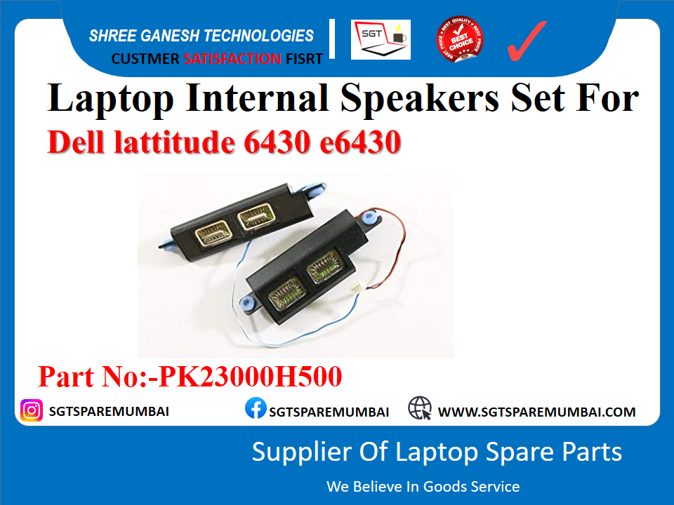 Laptop Internal Speakers Set For Dell lattitude 6430 E6430 Part No:-PK23000H500