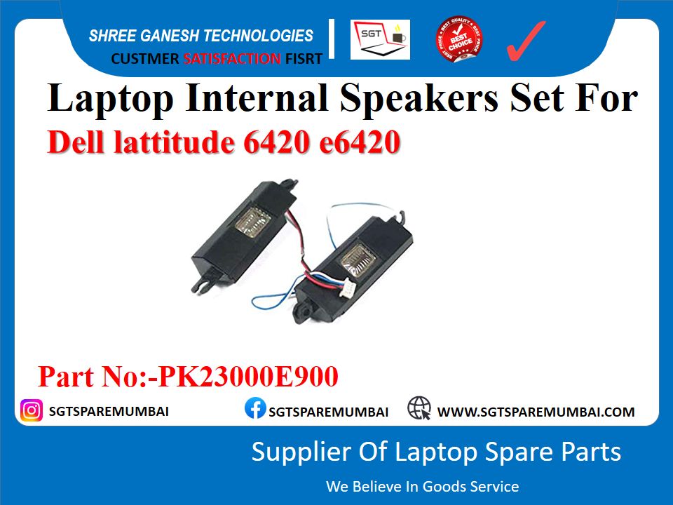 Laptop Internal Speakers Set For Dell lattitude 6420 e6420 Part No:-PK23000E900