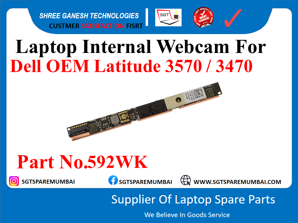 Laptop Internal Webcam For Dell OEM Latitude 3570 / 3470 Part No.592WK