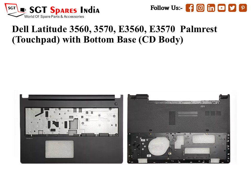 Dell Latitude 3560, 3570, E3560, E3570 Palmrest (Touchpad) with Bottom Base (CD Body)