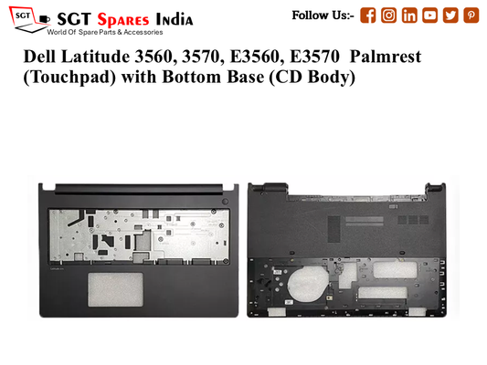 Dell Latitude 3560, 3570, E3560, E3570 Palmrest (Touchpad) with Bottom Base (CD Body)