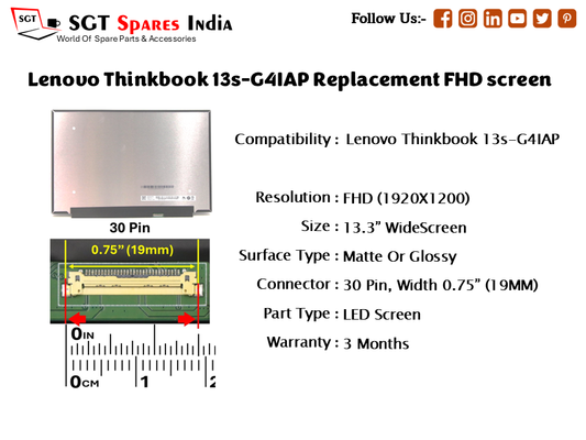 Lenovo Thinkbook 13s-G4IAP Replacement FHD screen