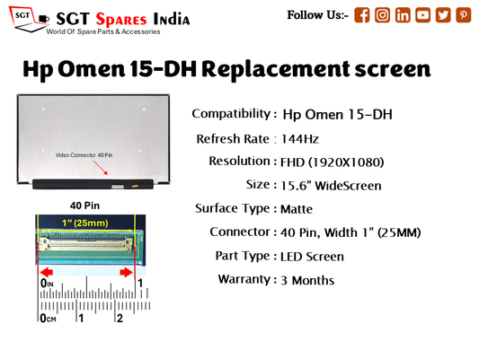 Hp Omen 15-DH Replacement screen