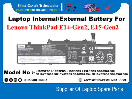 Laptop Internal Compatible Battery For Lenovo ThinkPad E14-Gen2, E15-Gen2 Lenovo CE E Linion 00 5810X02603 SB10X02605 5B10X02594 5B10X02600 5B10X02606