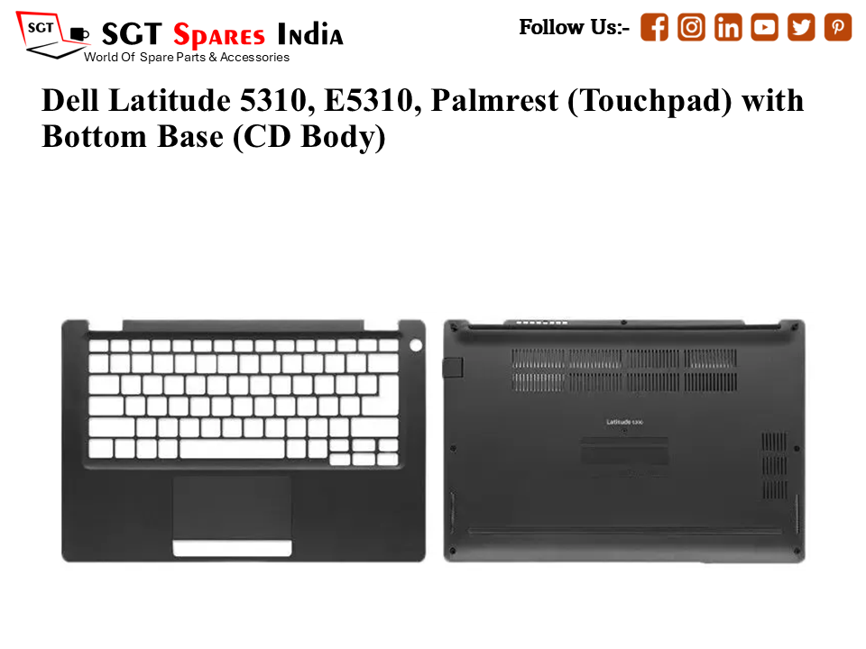Dell Latitude 5310, E5310, Palmrest (Touchpad) with Bottom Base (CD Body)