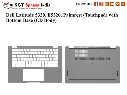 Dell Latitude 5320, E5320, Palmrest (Touchpad) with Bottom Base (CD Body)