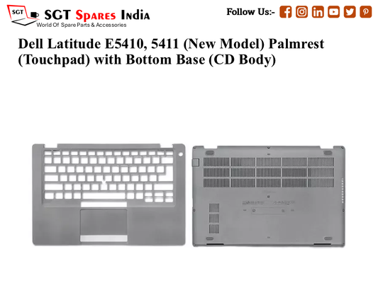 Dell Latitude E5410, 5411 (New Model) Palmrest (Touchpad) with Bottom Base (CD Body)