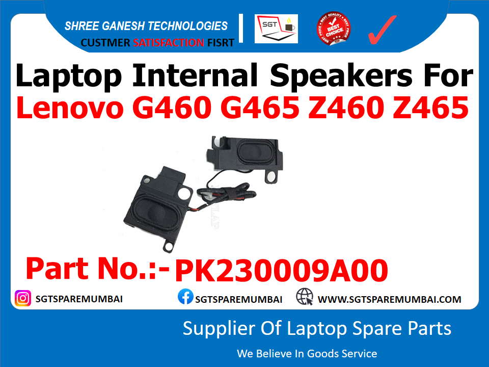 Laptop Internal Speakers For Lenovo G460 G465 Z460 Z465 Part No.:- PK230009A00