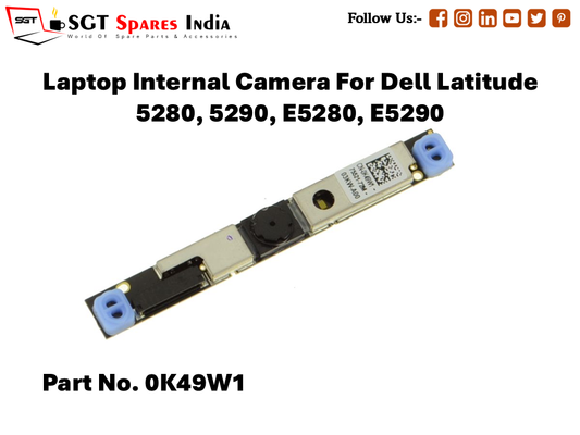 Laptop Internal Camera For Dell Latitude 5280, 5290, E5280, E5290 Part No. 0K49W1
