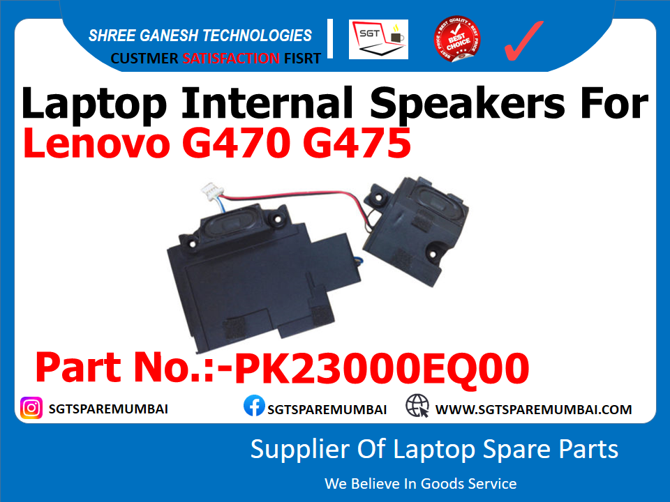 Laptop Internal Speakers For Lenovo G470 G475 Part No.:-PK23000EQ00