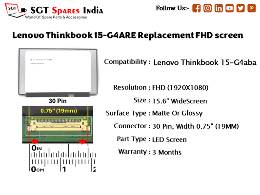 Lenovo Thinkbook 15-G4ARE Replacement FHD screen